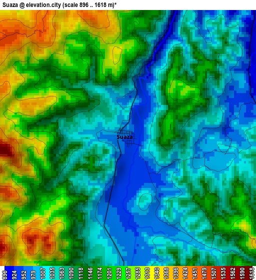 Suaza elevation map