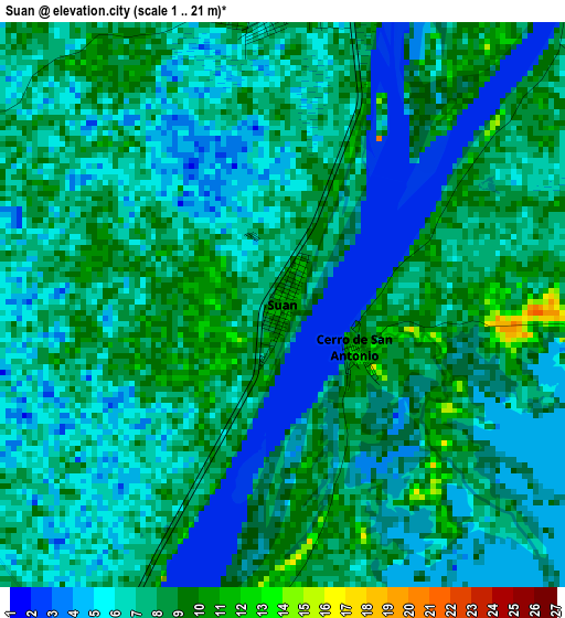 Suan elevation map