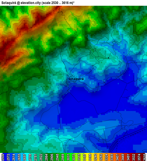 Sotaquirá elevation map