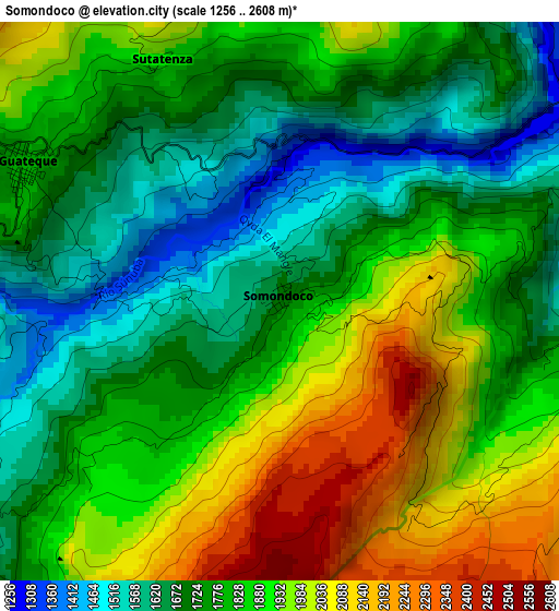 Somondoco elevation map