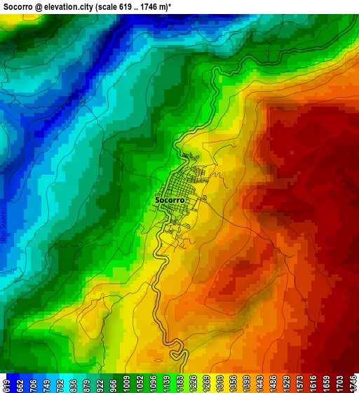 Socorro elevation map