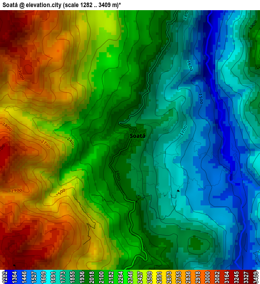 Soatá elevation map