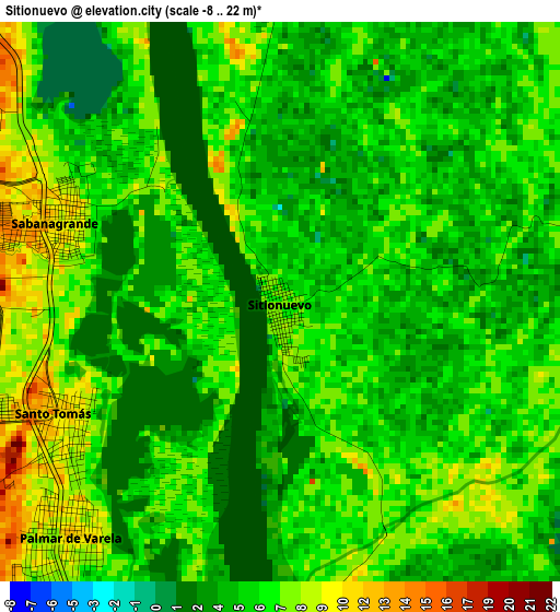 Sitionuevo elevation map