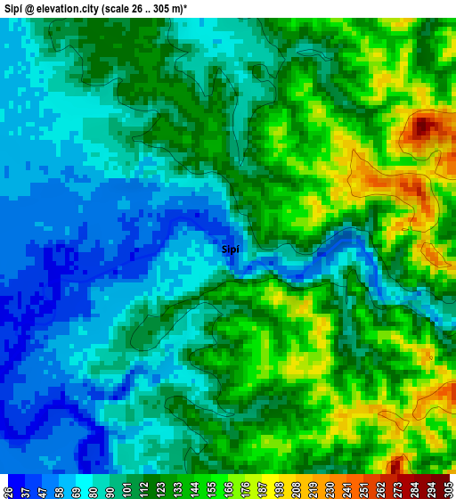 Sipí elevation map