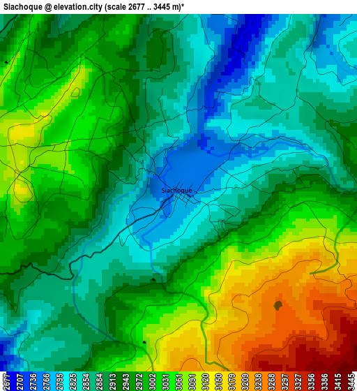 Siachoque elevation map