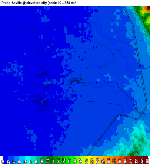 Prado-Sevilla elevation map