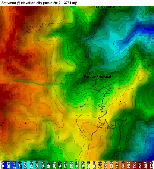 Sativasur elevation map