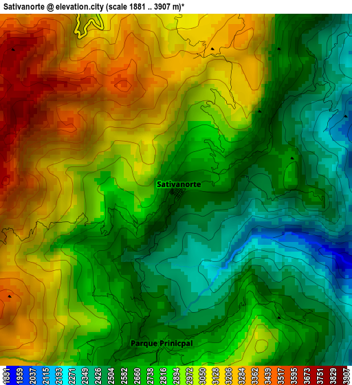 Sativanorte elevation map