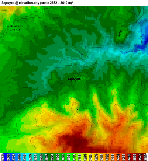 Sapuyes elevation map