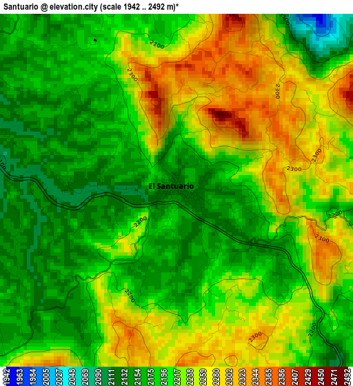 Santuario elevation map