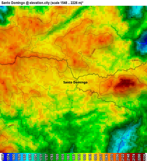 Santo Domingo elevation map