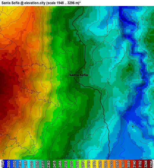 Santa Sofía elevation map