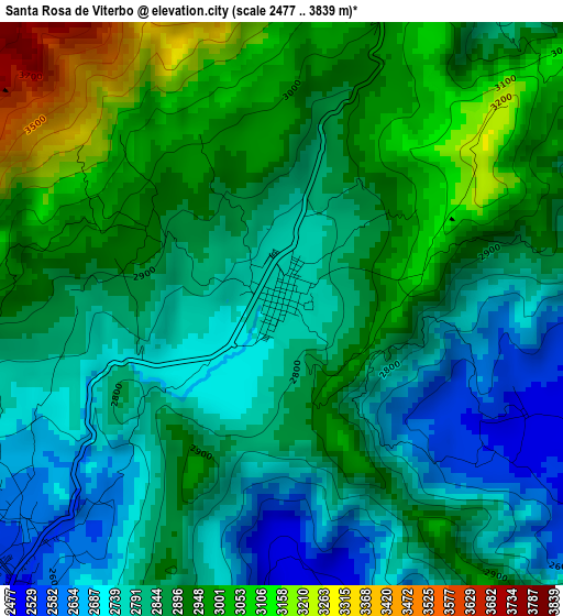 Santa Rosa de Viterbo elevation map