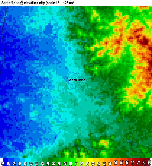 Santa Rosa elevation map