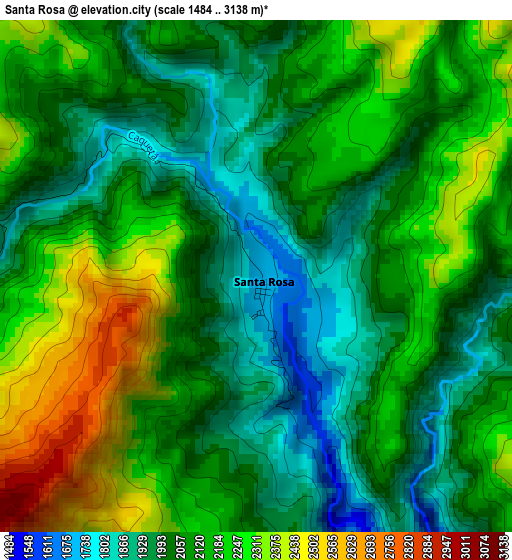 Santa Rosa elevation map