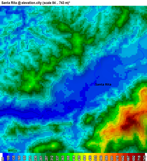 Santa Rita elevation map