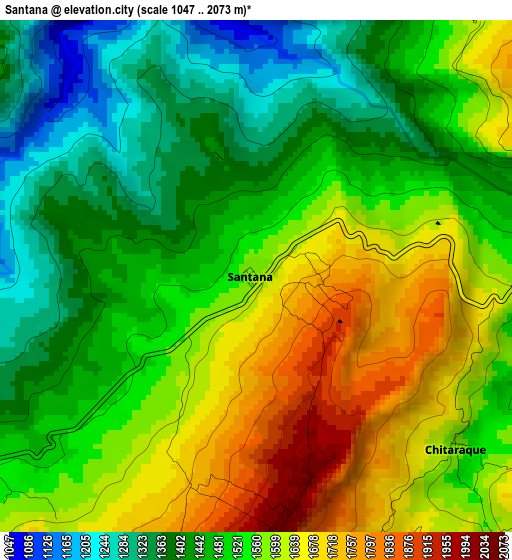 Santana elevation map