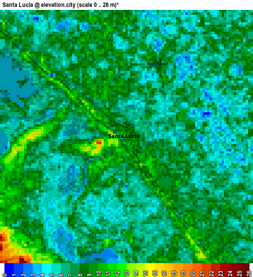 Santa Lucía elevation map