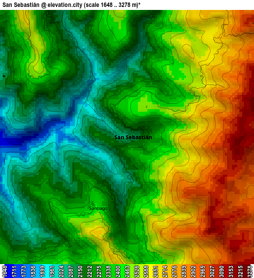 San Sebastián elevation map