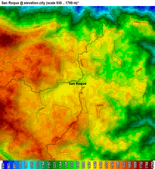 San Roque elevation map