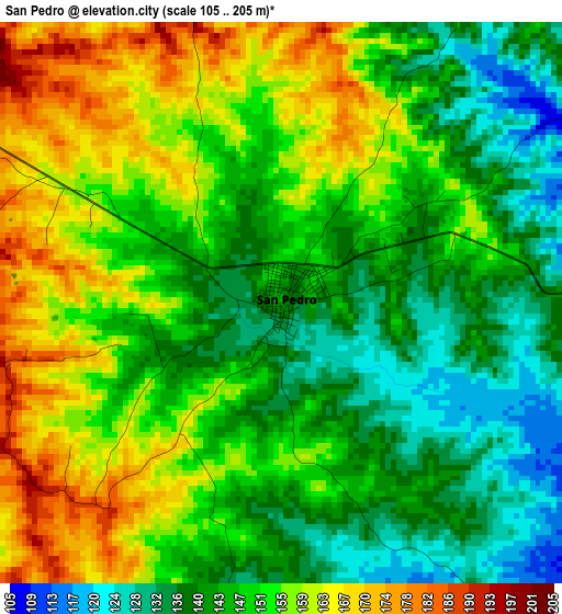 San Pedro elevation map