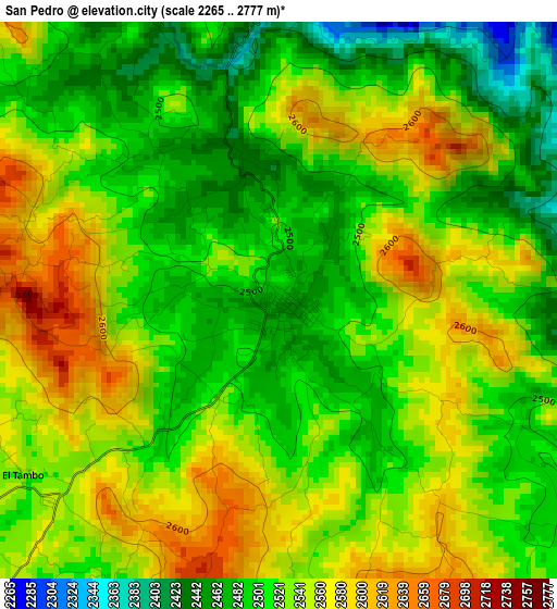 San Pedro elevation map