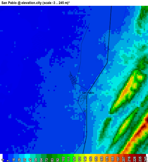 San Pablo elevation map