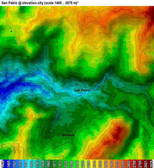 San Pablo elevation map