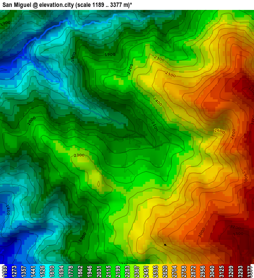 San Miguel elevation map