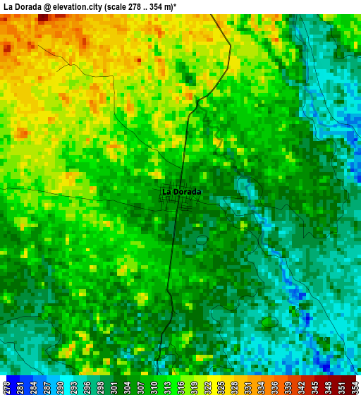 La Dorada elevation map