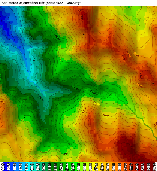 San Mateo elevation map