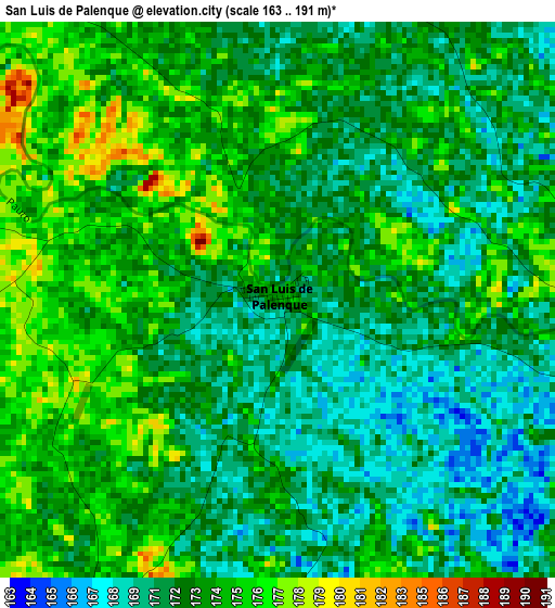 San Luis de Palenque elevation map