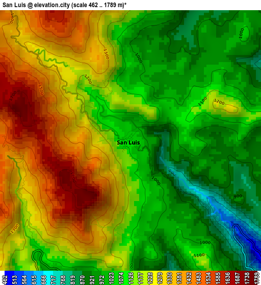 San Luis elevation map