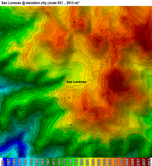 San Lorenzo elevation map