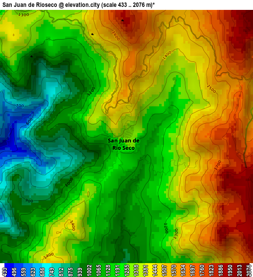 San Juan de Rioseco elevation map