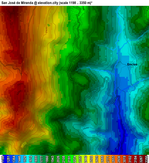 San José de Miranda elevation map