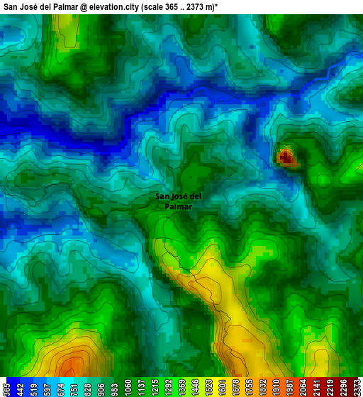 San José del Palmar elevation map