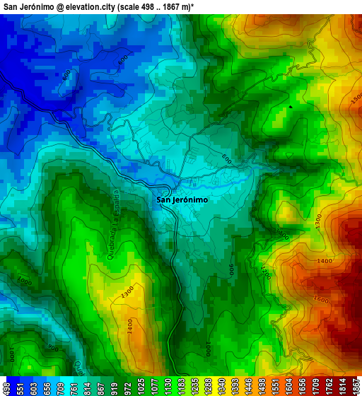 San Jerónimo elevation map