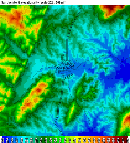 San Jacinto elevation map