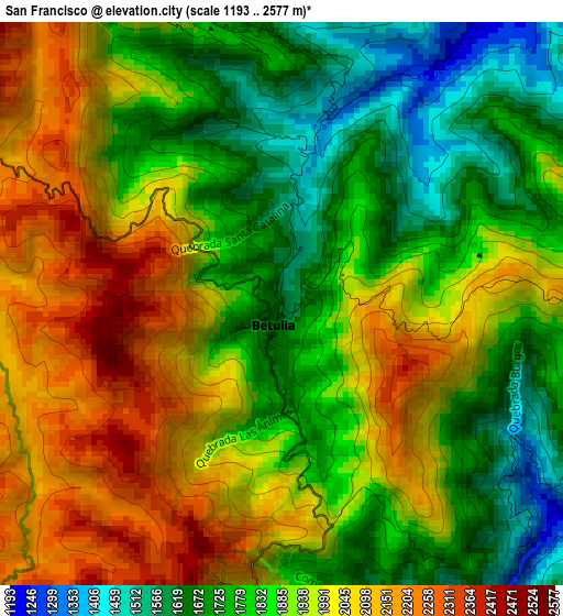 San Francisco elevation map