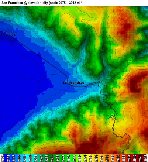 San Francisco elevation map