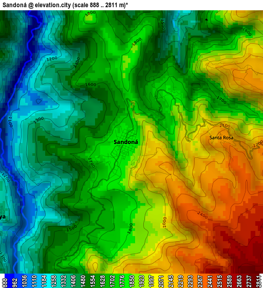 Sandoná elevation map
