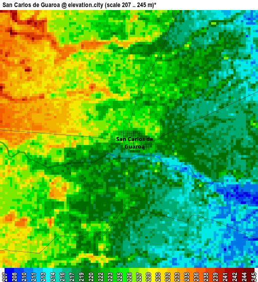 San Carlos de Guaroa elevation map