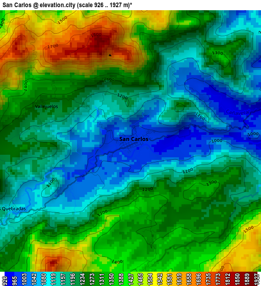 San Carlos elevation map