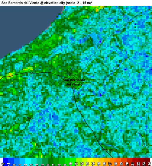 San Bernardo del Viento elevation map