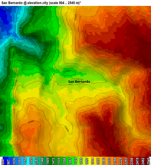 San Bernardo elevation map