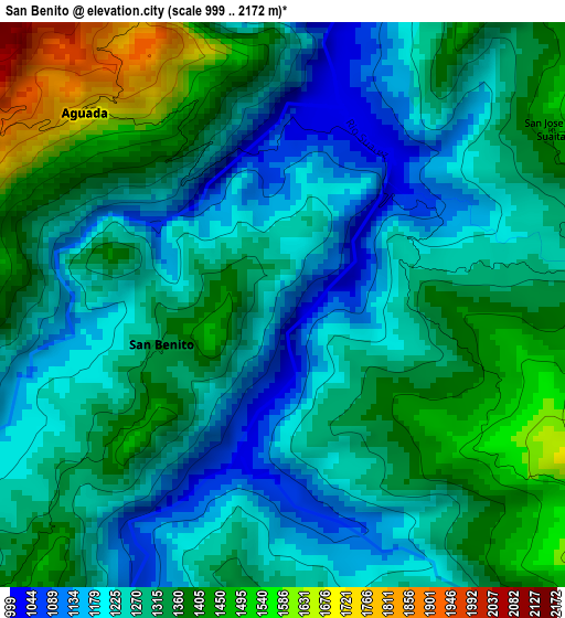 San Benito elevation map