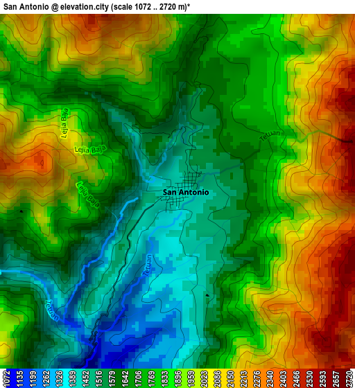 San Antonio elevation map