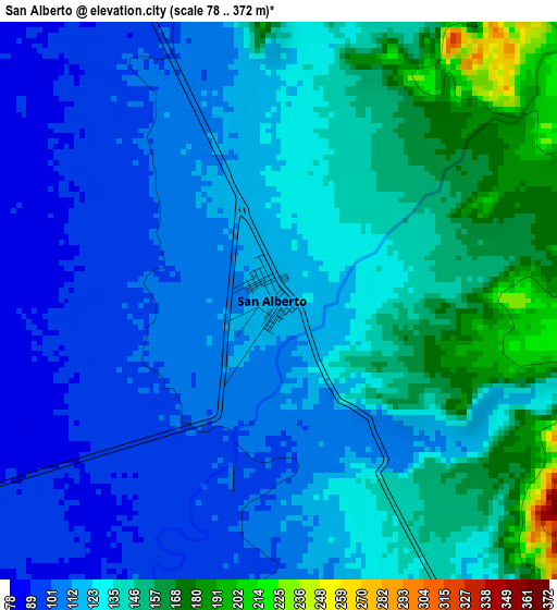 San Alberto elevation map