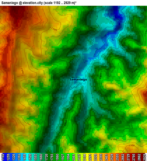 Samaniego elevation map